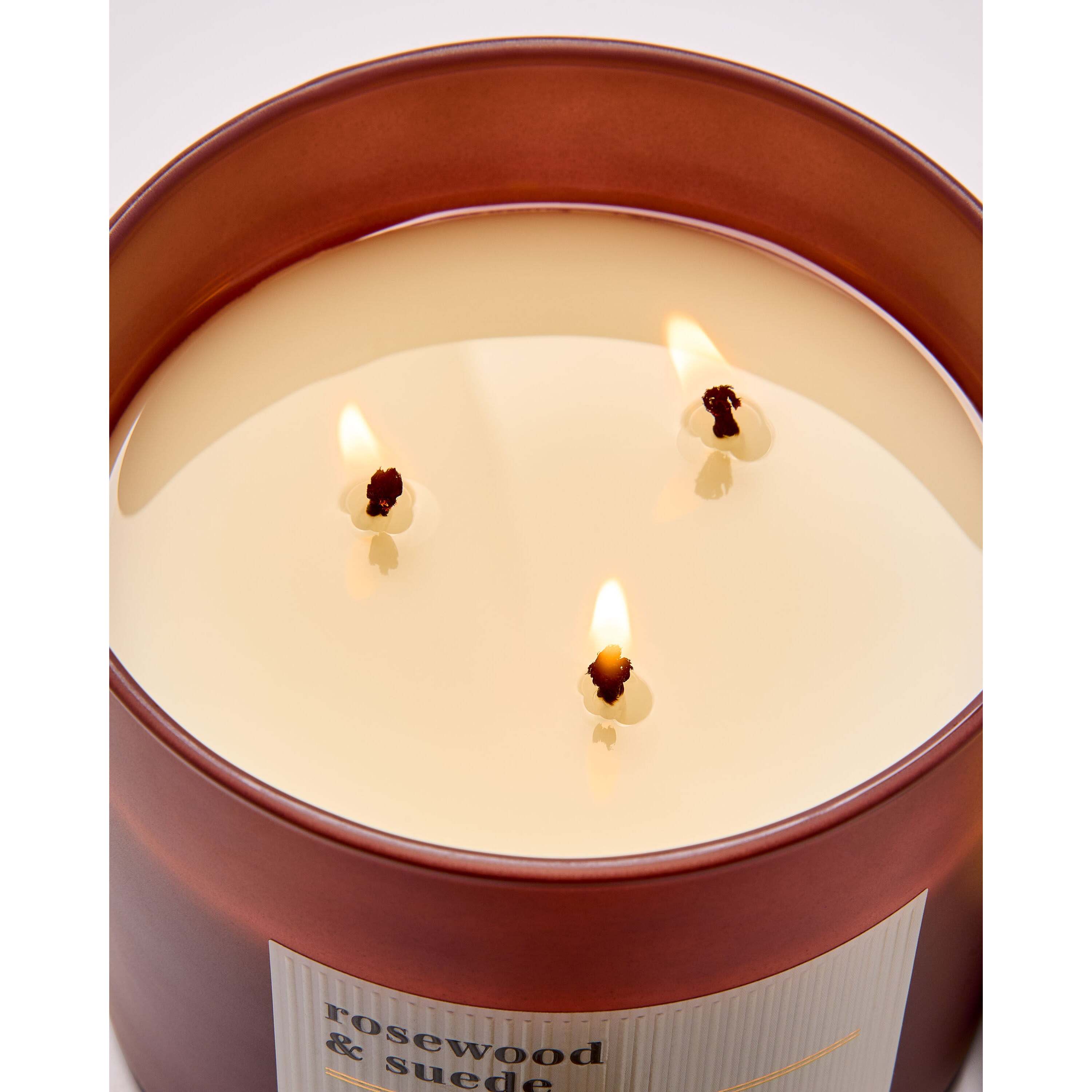 Rosewood & Suede 3-Wick Candle - Image 5