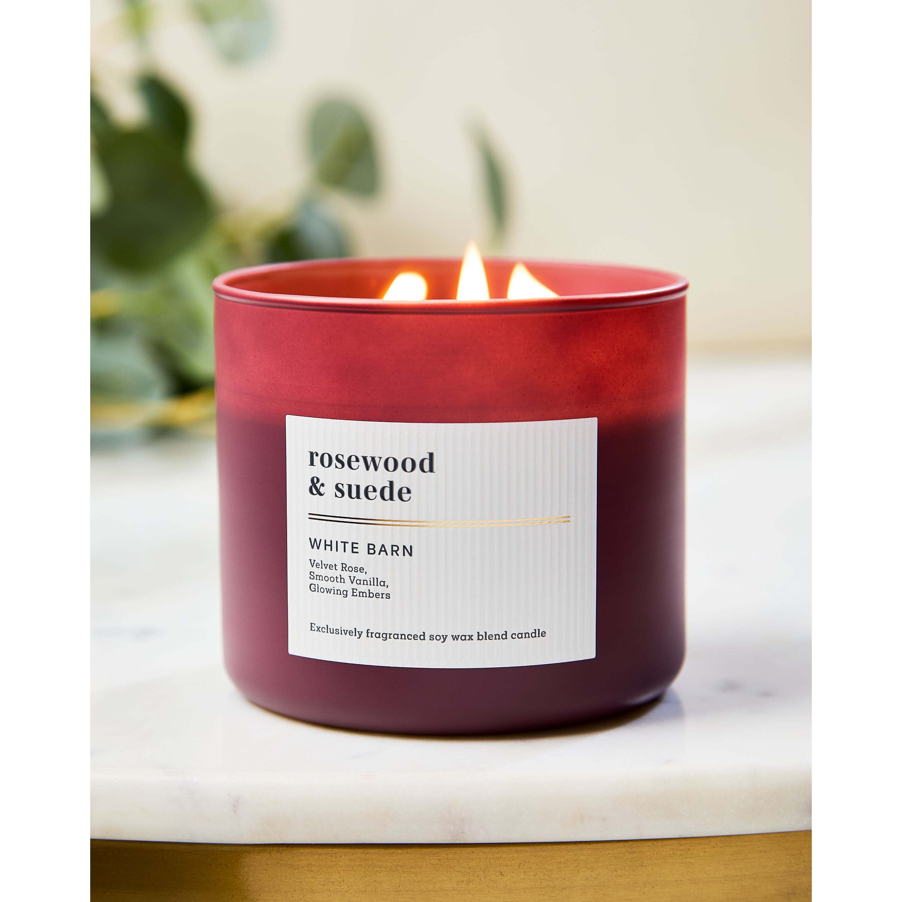 Rosewood & Suede 3-Wick Candle - Image 6