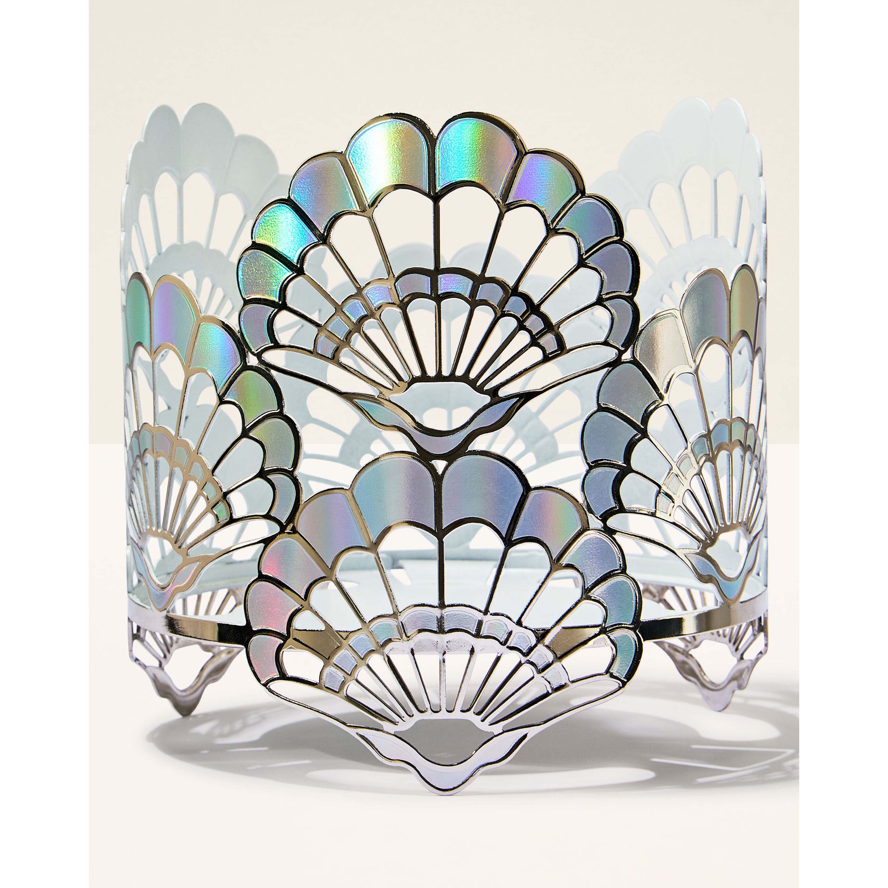 Opalescent Seashells 3-Wick Candle Holder