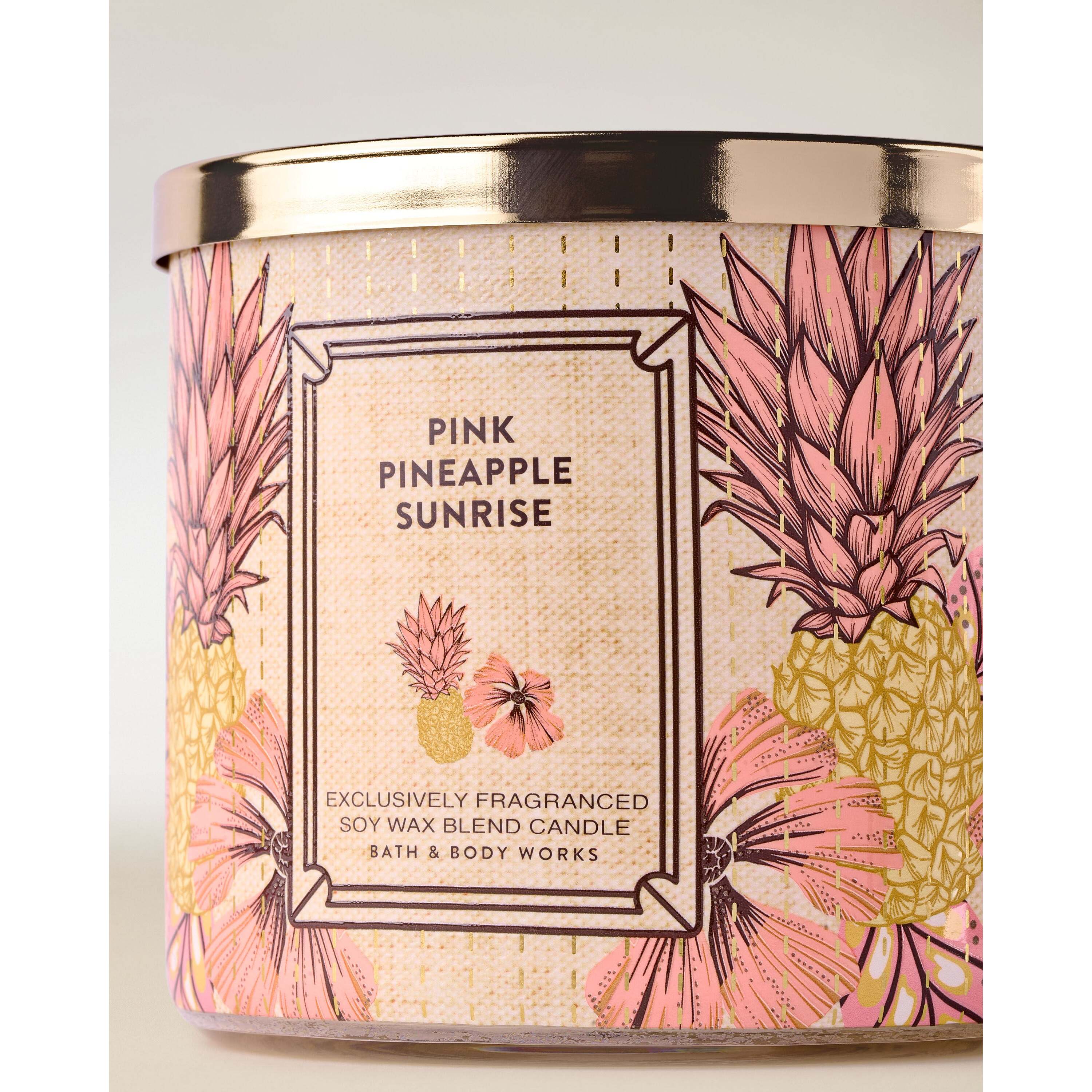 Pink Pineapple Sunrise 3-Wick Candle - Image 2